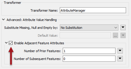 Enabling Adjacent Feature Attributes